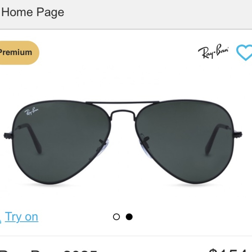Ray Ban Black aviator classic sunglasses